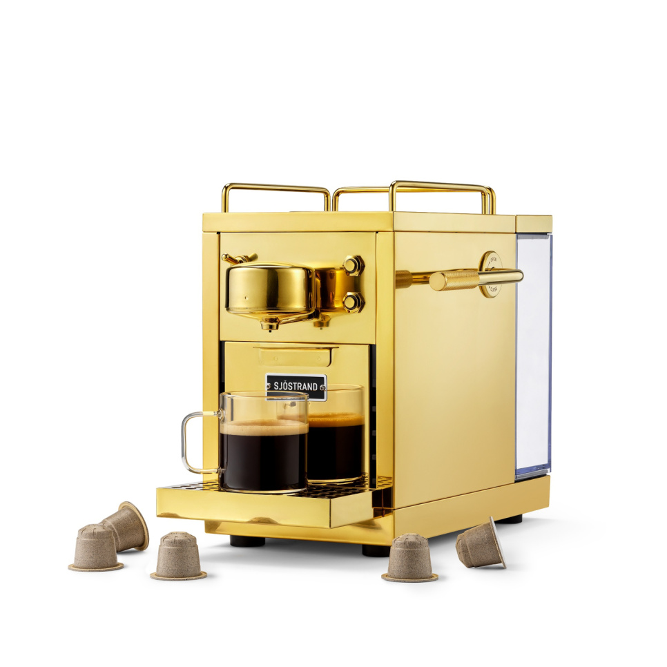 Kapselmaskin, Den originale espressokapselmaskinen, messing - Sjöstrand i gruppen Te og kaffe / Brygg kaffe / Kaffetrakter hos The Kitchen Lab (2237-31695)