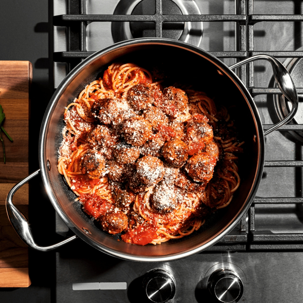 Gryte i rustfritt stål med lokk, nonstick, 4,7 L - Hexclad